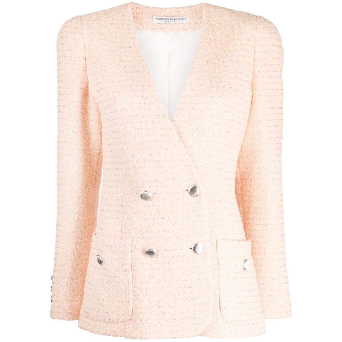 sequin-embellished tweed blazer
