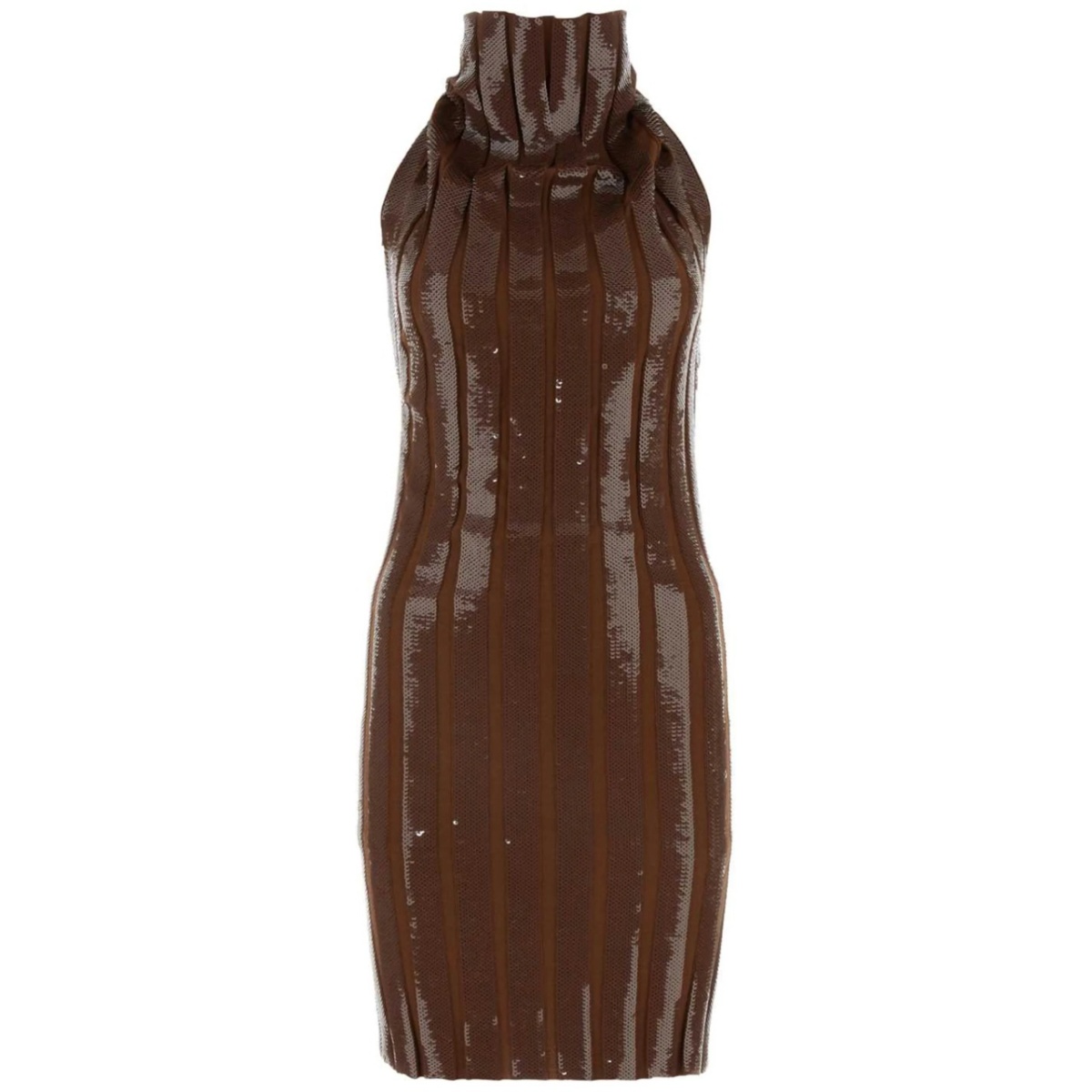 sequin-embellished wool mini dress