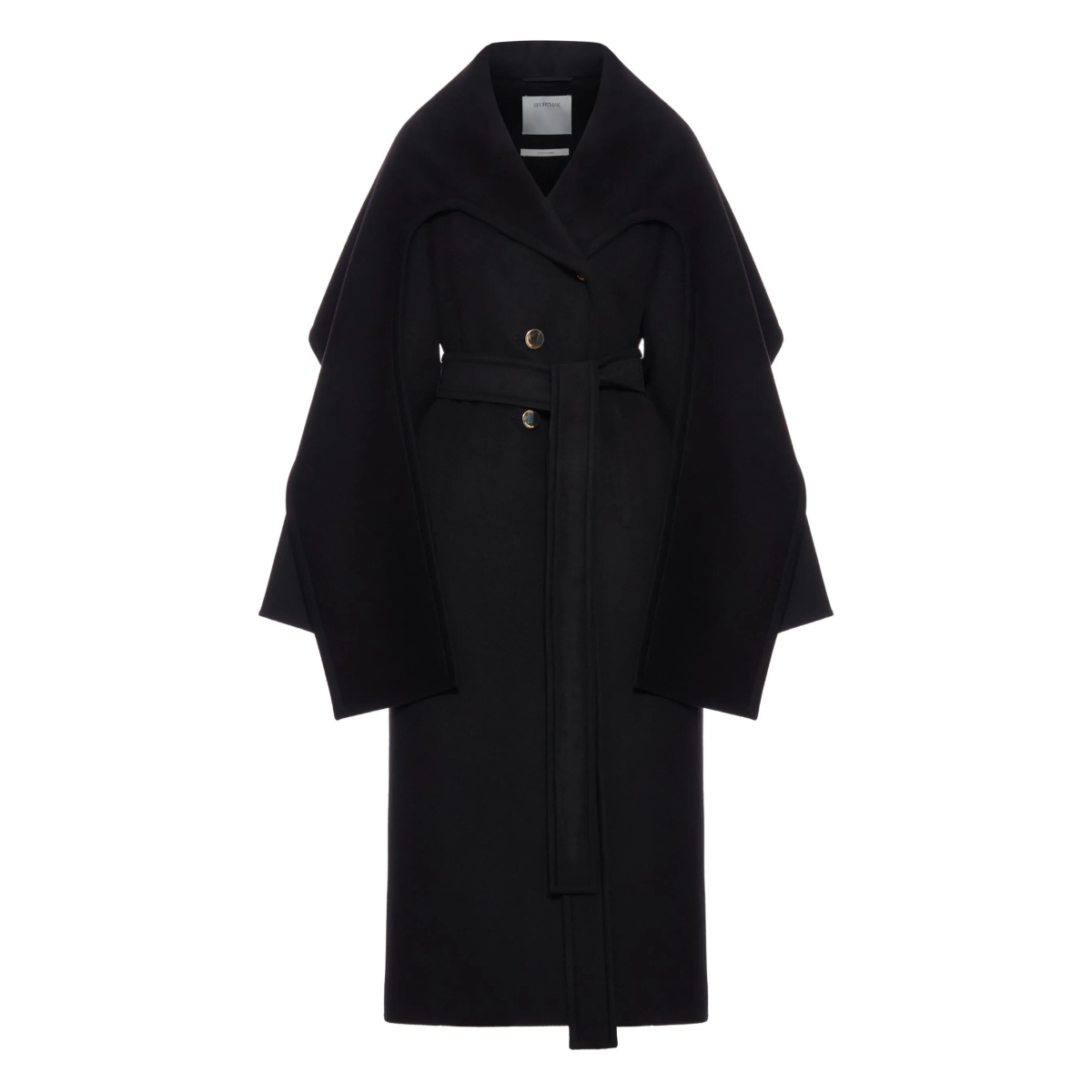 shawl-collar belted coat