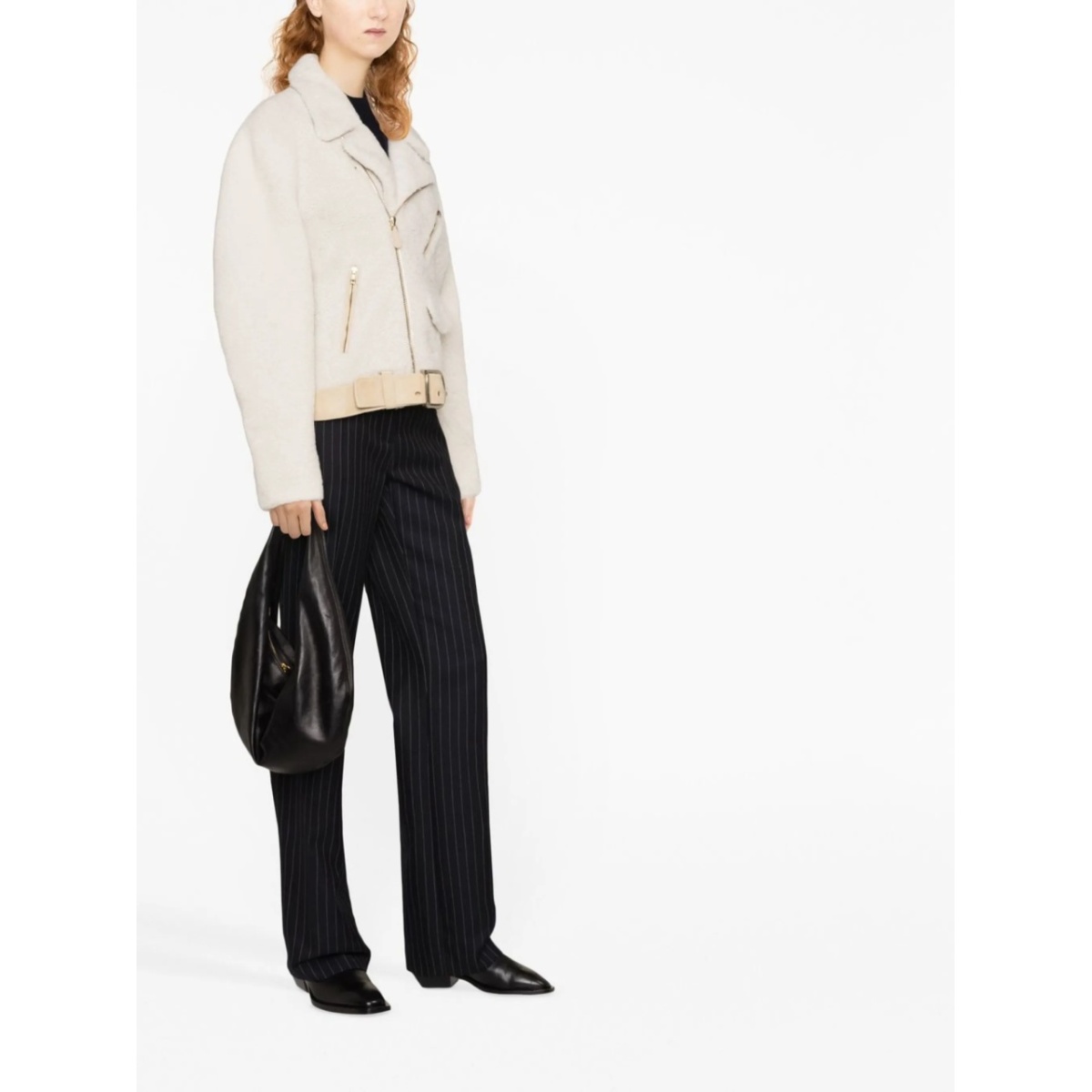 shearling biker jacket - Img 4