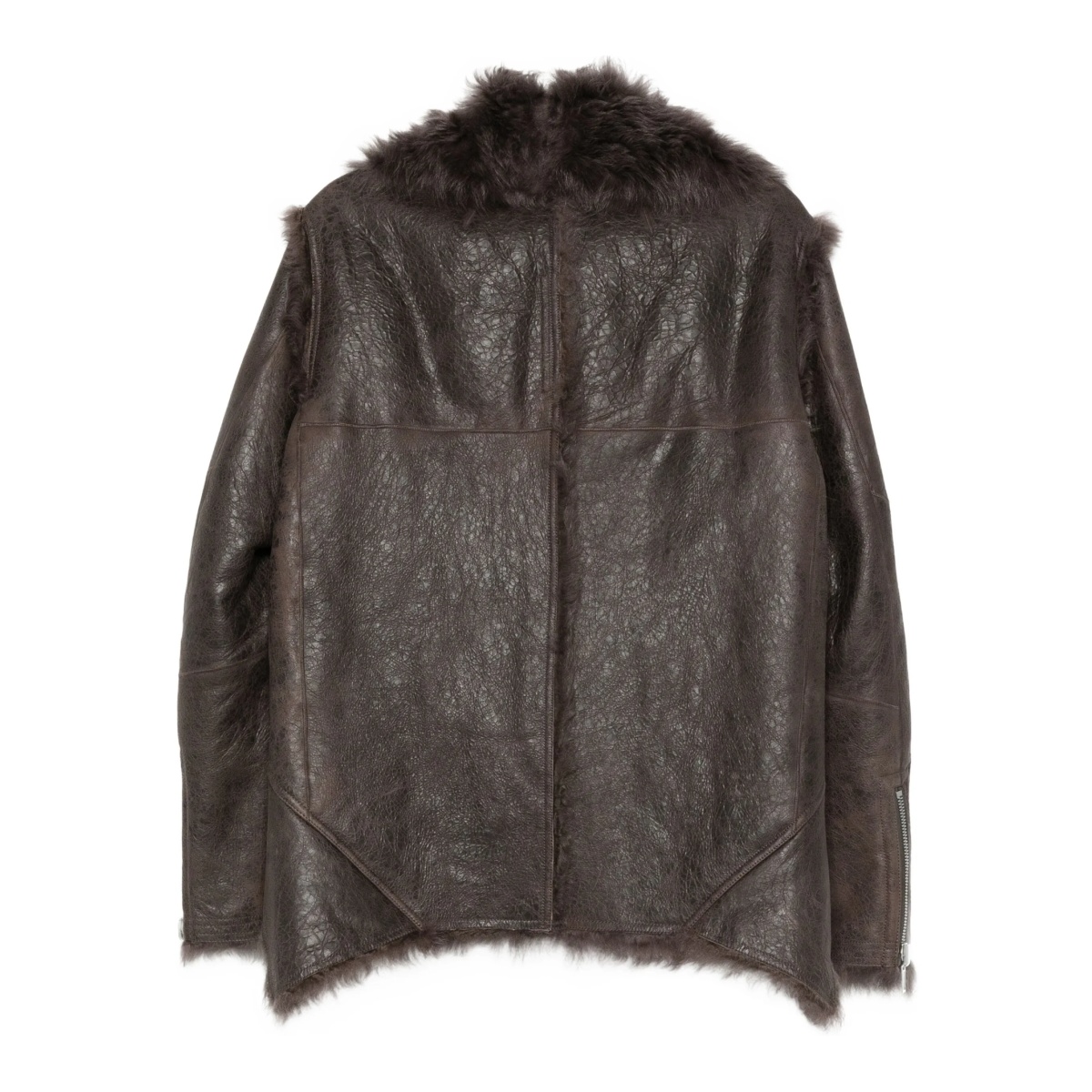 shearling zip-front jacket
