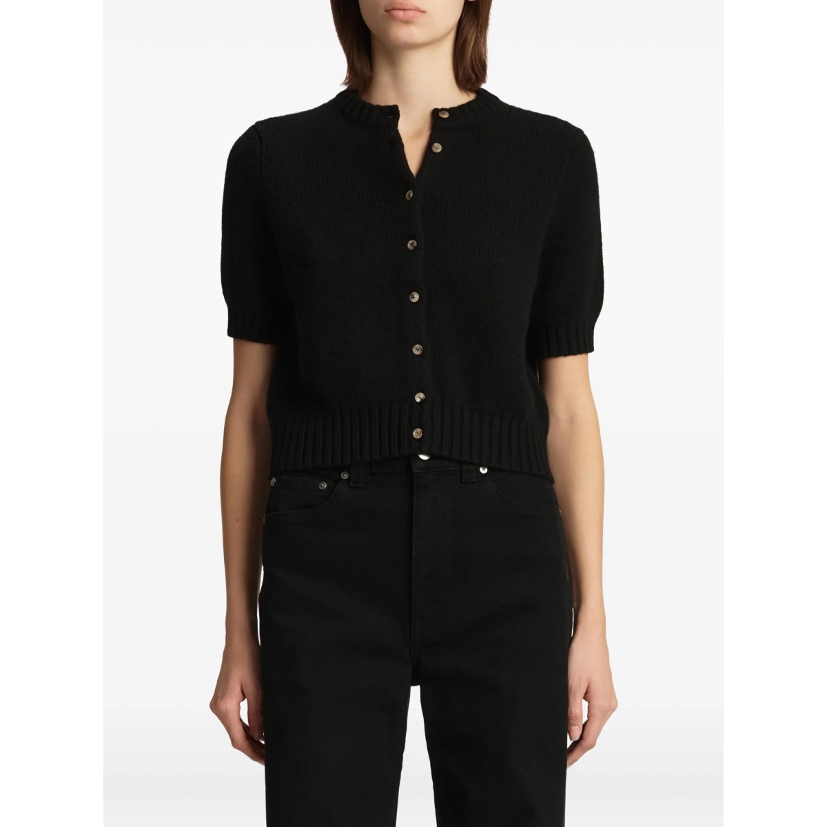 short-sleeve button-up cardigan - Img 3