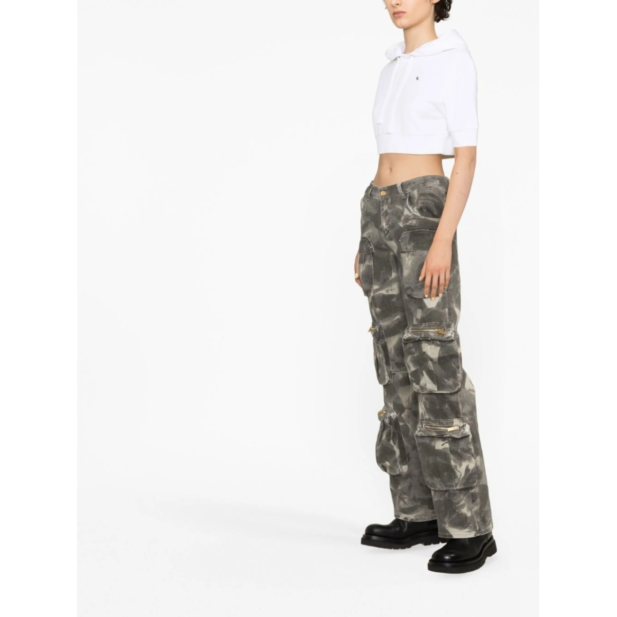 short-sleeve cropped hoodie - Img 4
