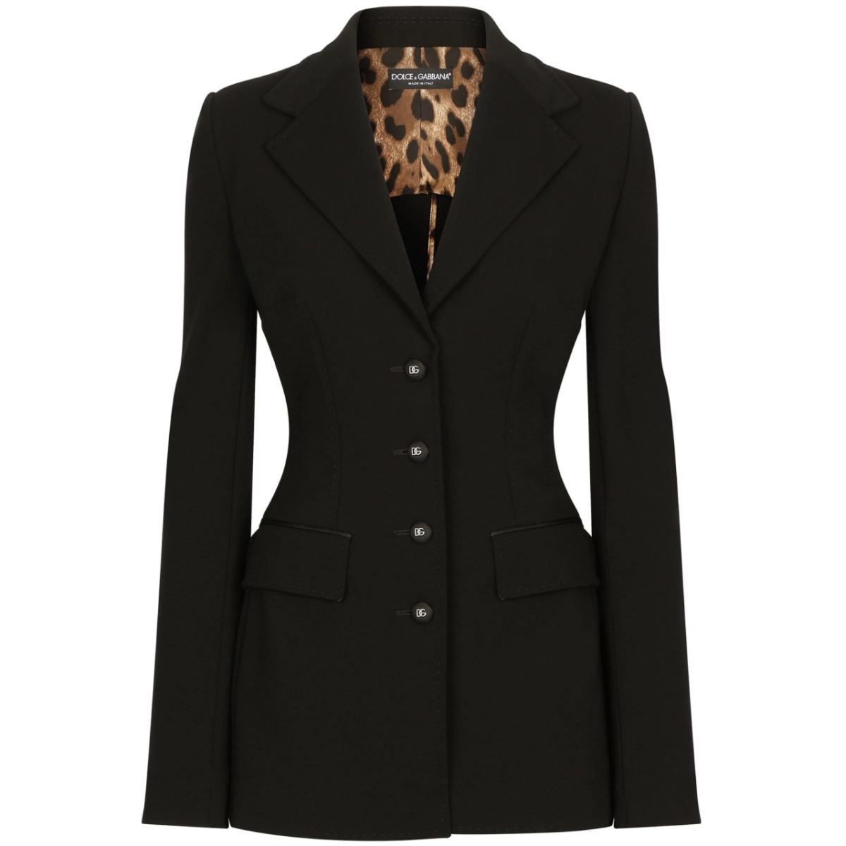 single-breasted fitted-waistline blazer