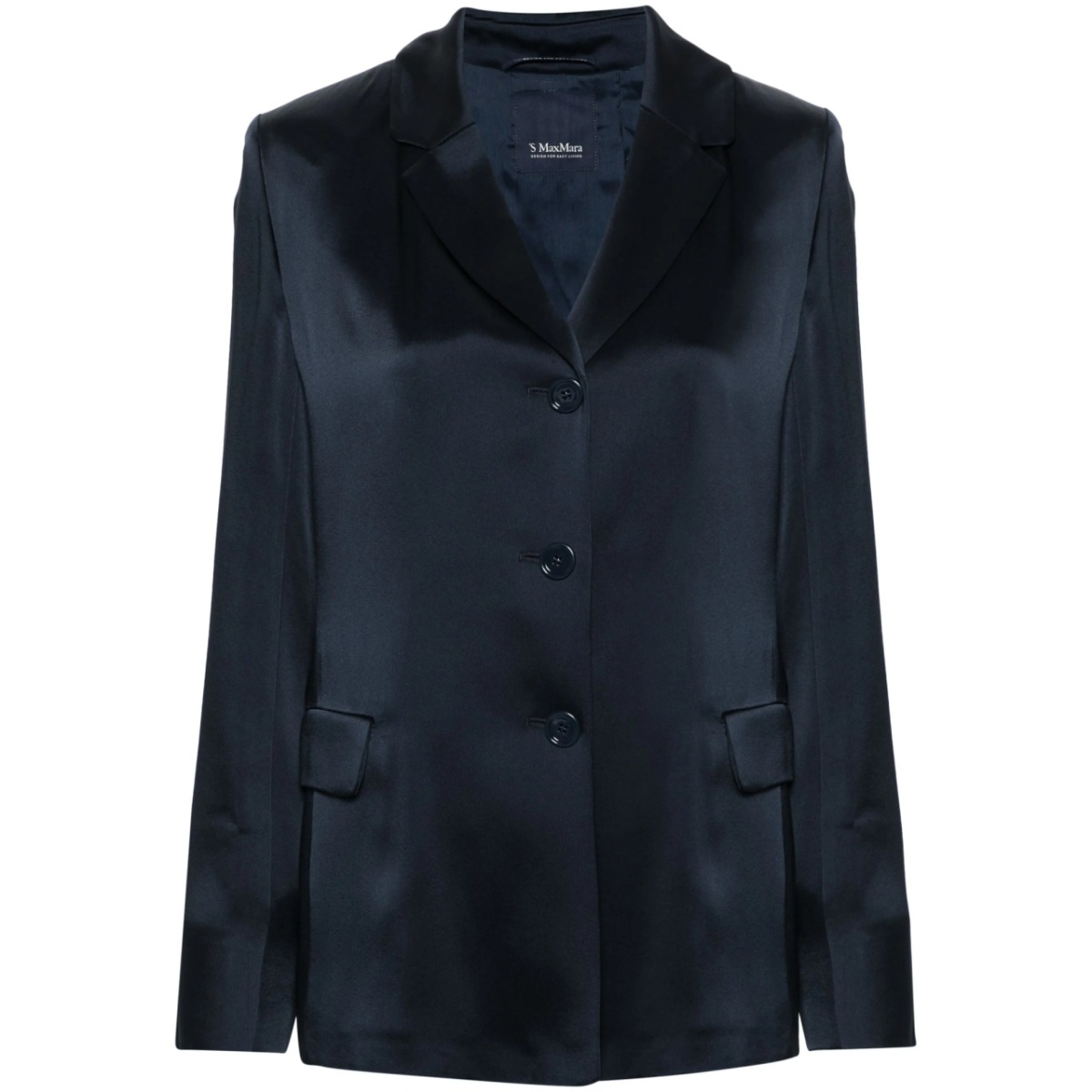single-breasted satin blazer