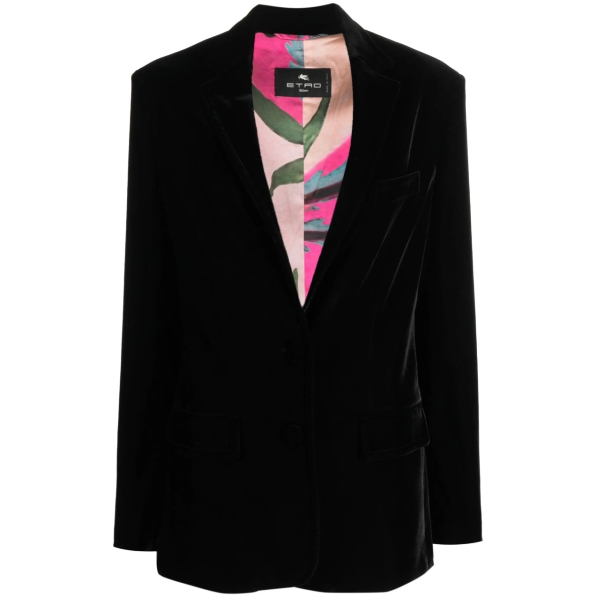 single-button velvet blazer
