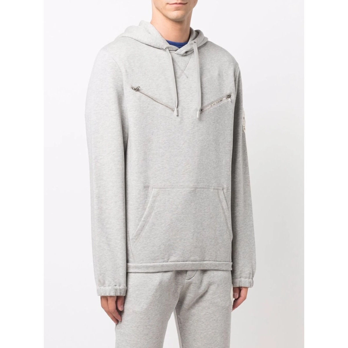skull-patch zip-detail hoodie - Img 3