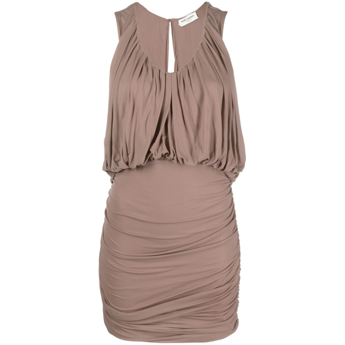 sleeveless draped minidress