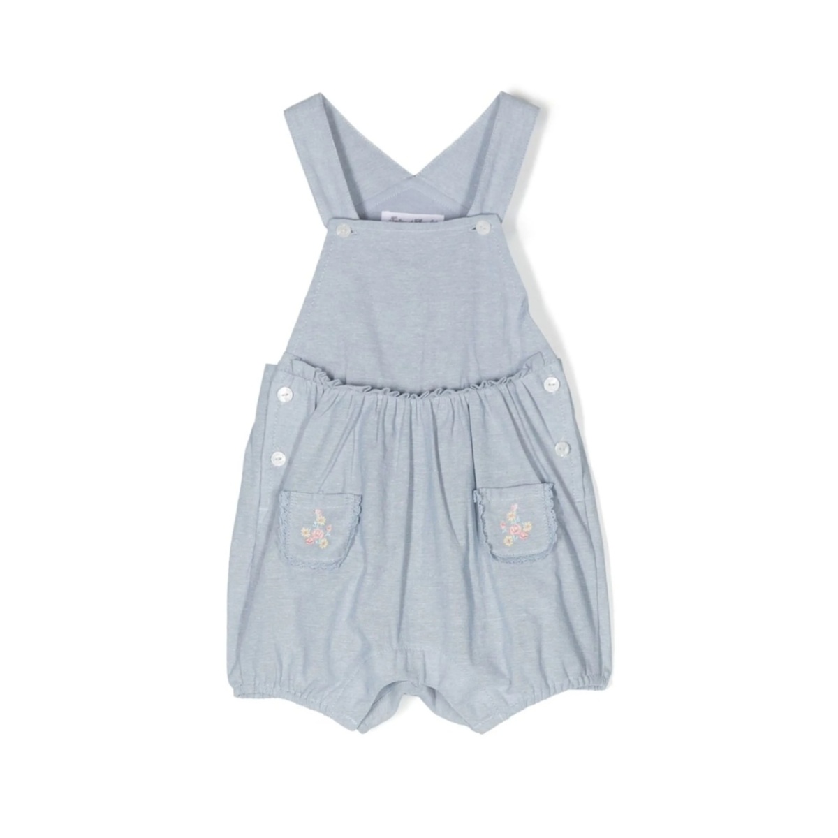 smocked dungaree romper