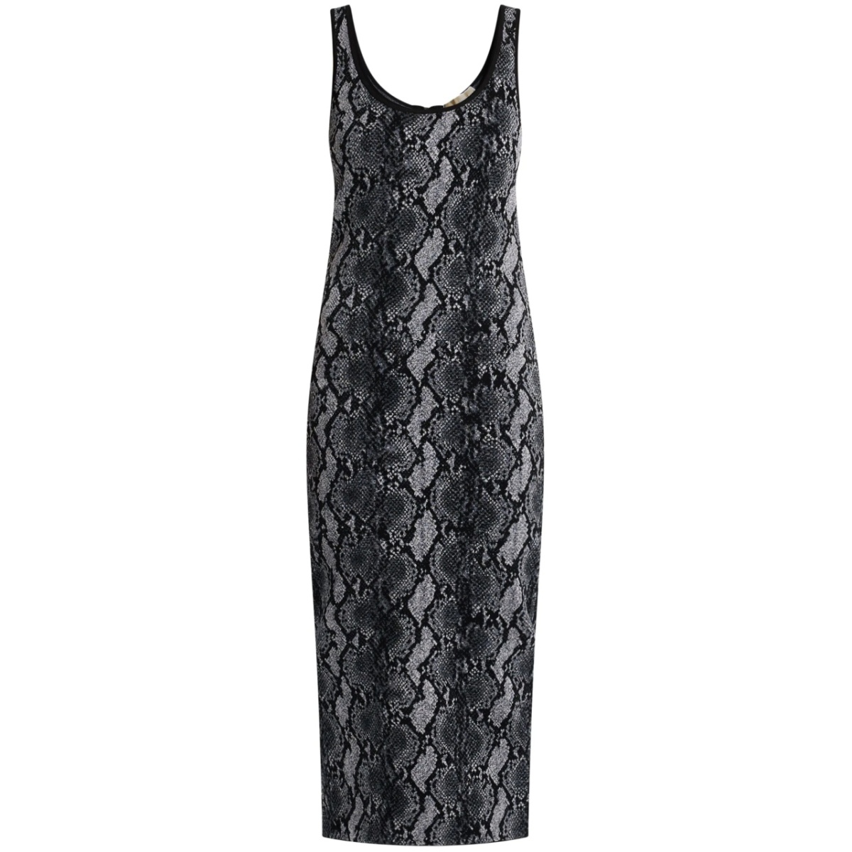 snake-print georgette midi dress