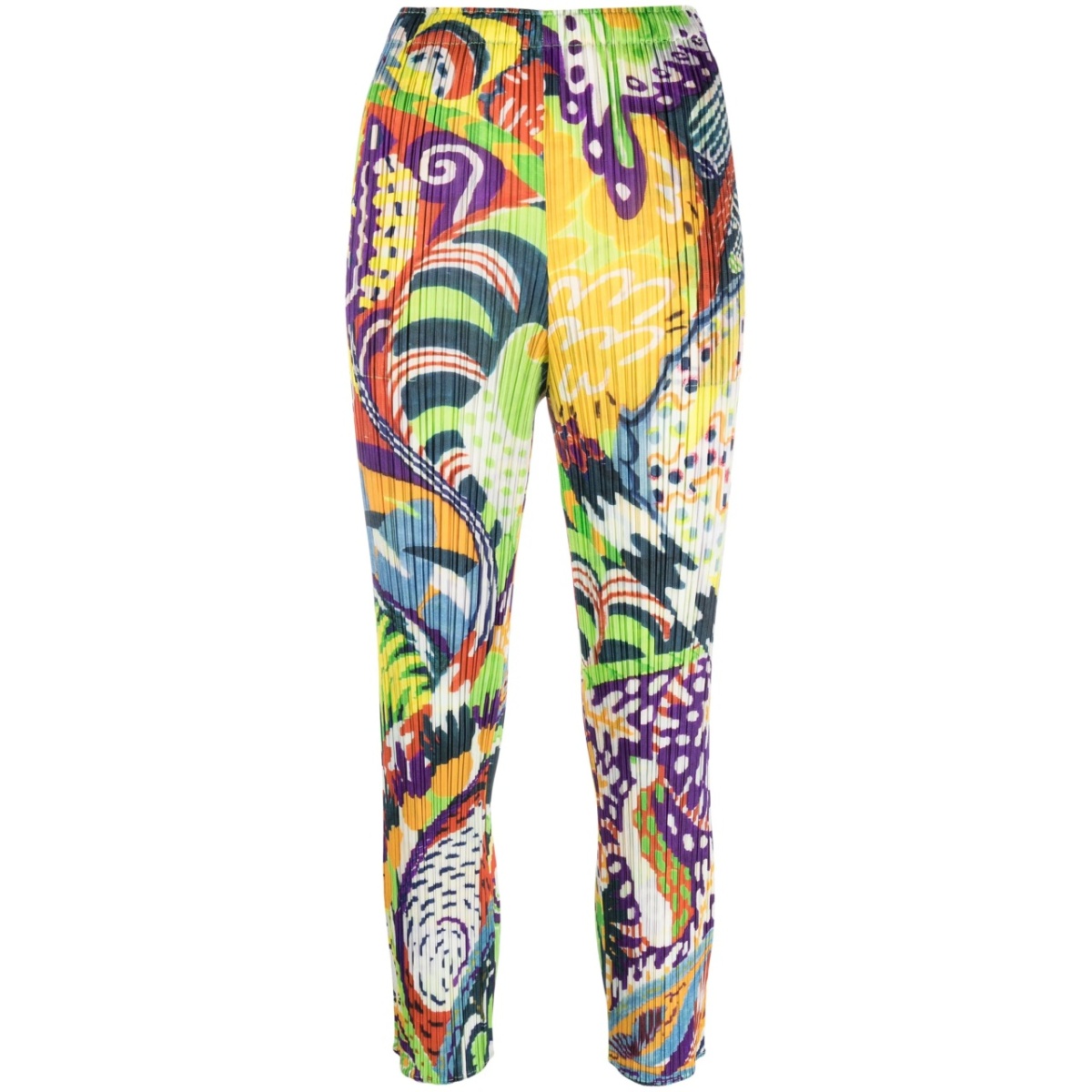 Snowrunner-print pleated tapered trousers