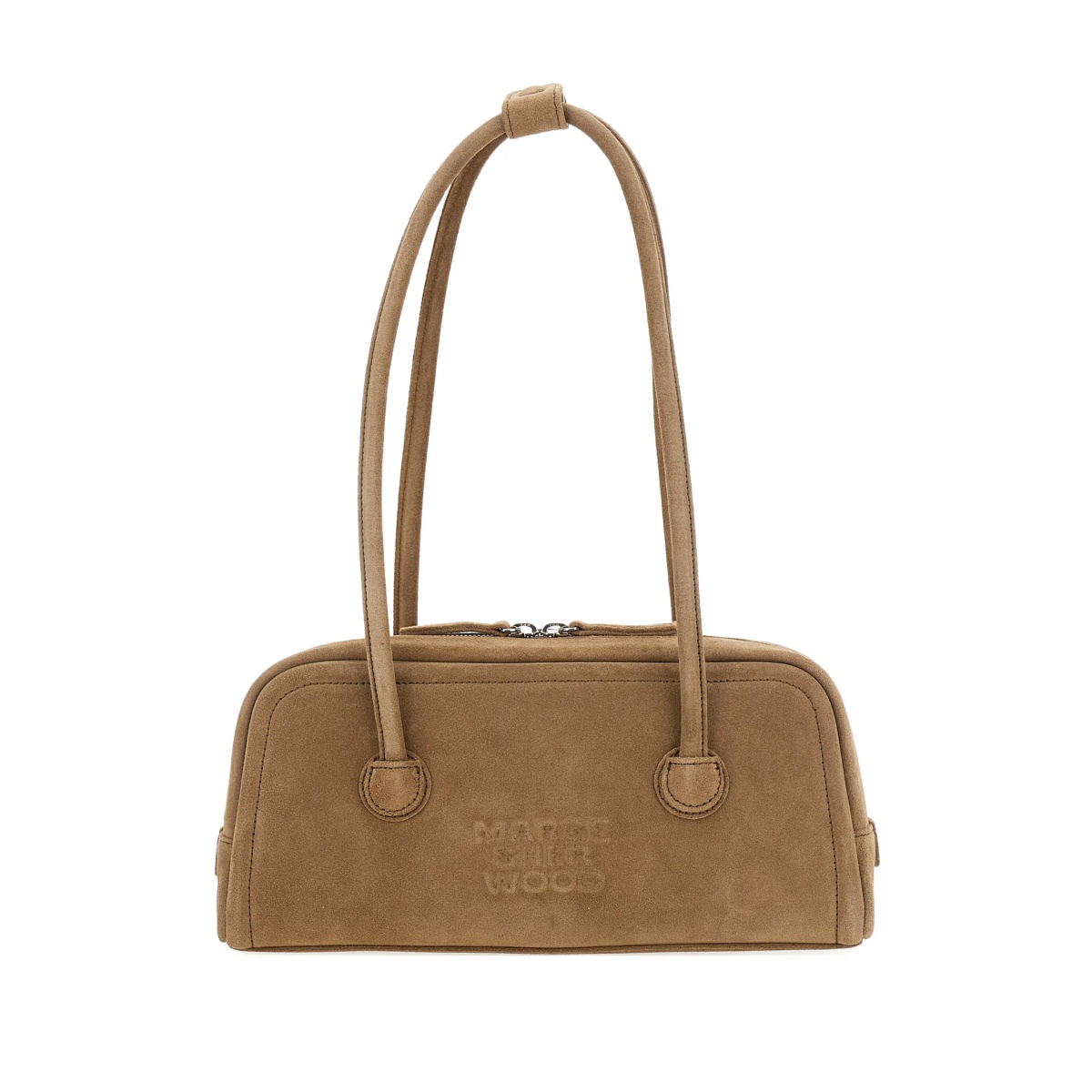 Soft suede top-handle bag