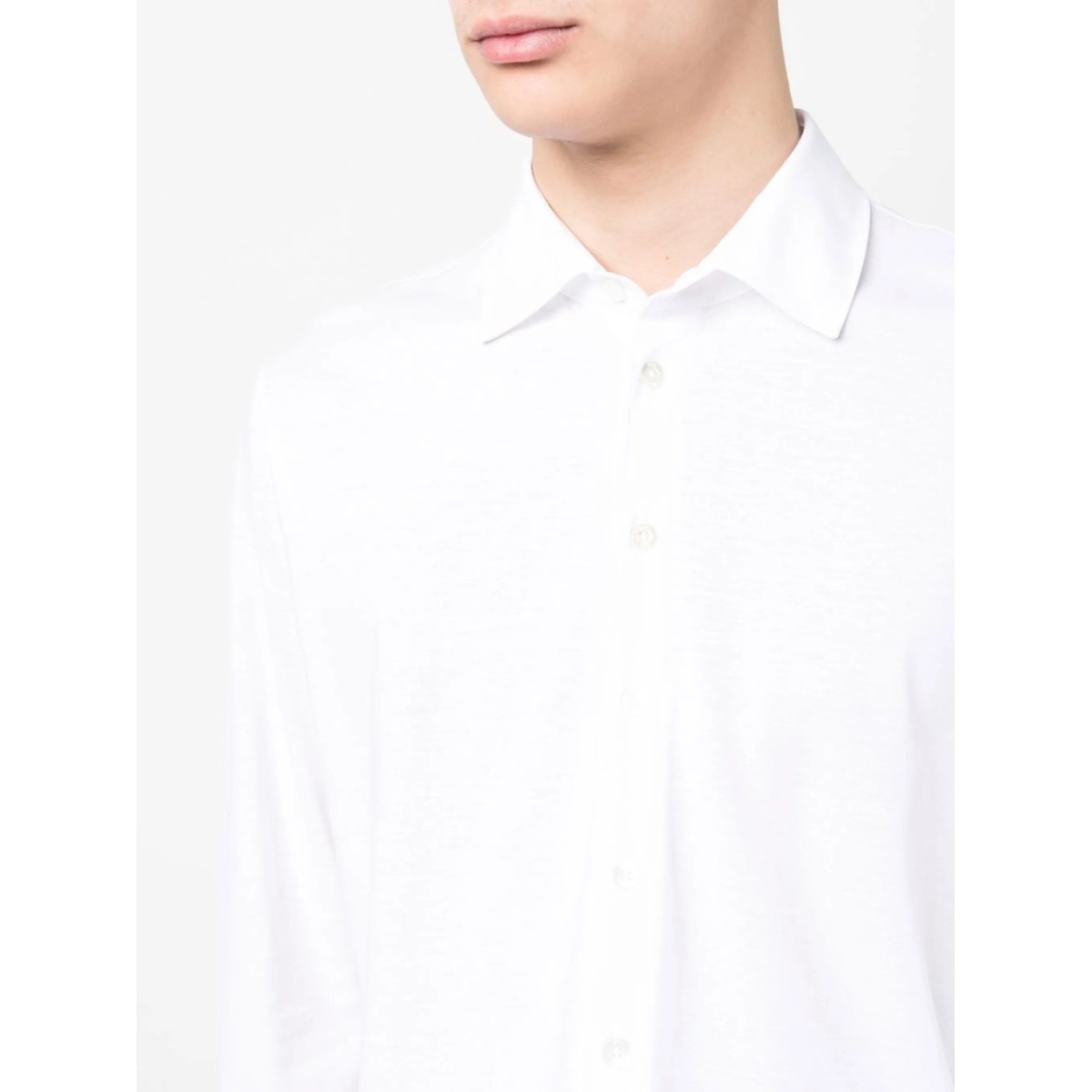 spread-collar cotton shirt - Img 5