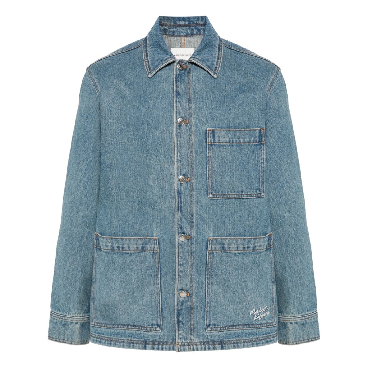 spread-collar denim jacdket