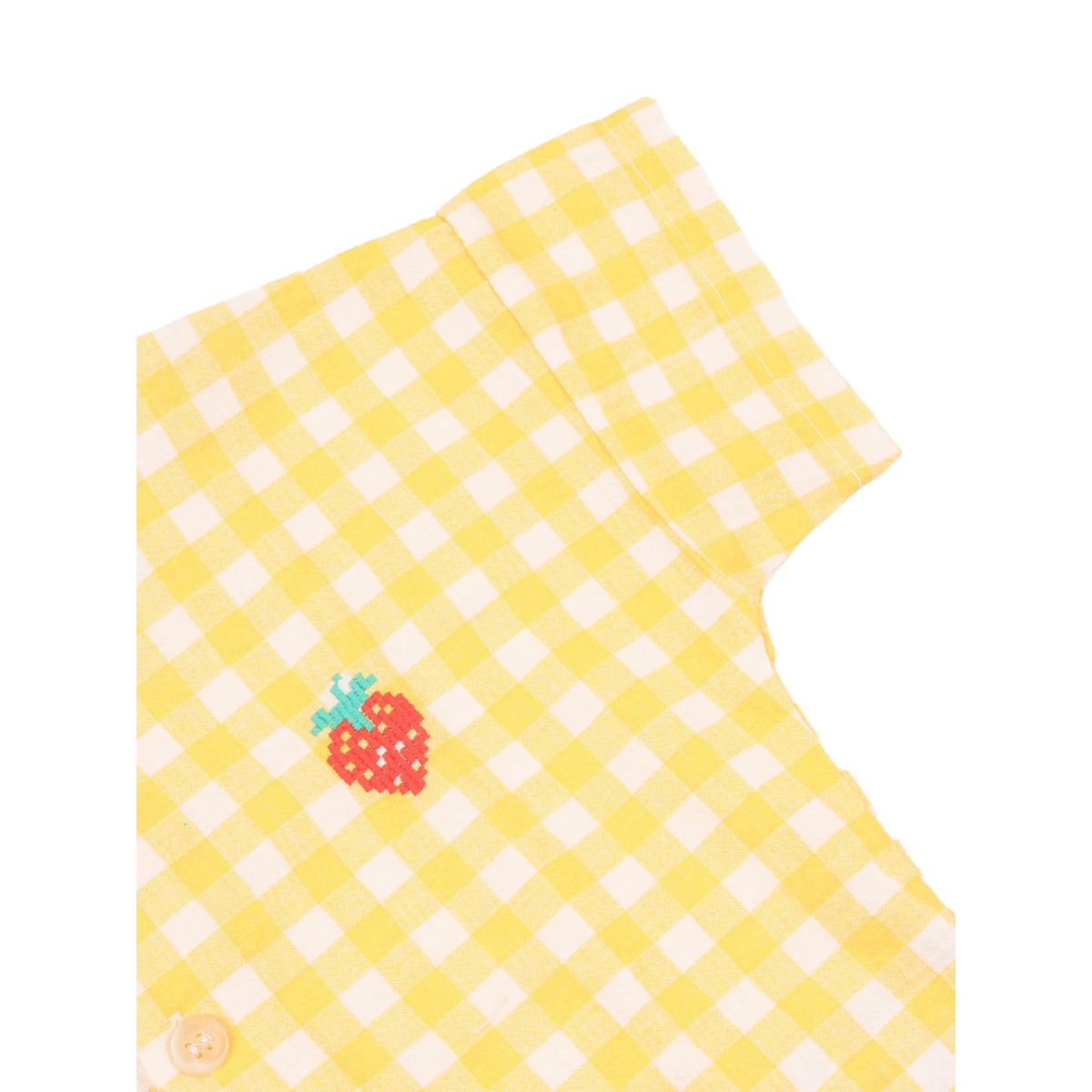 strawberry-detail vichy woven shirt - Img 3