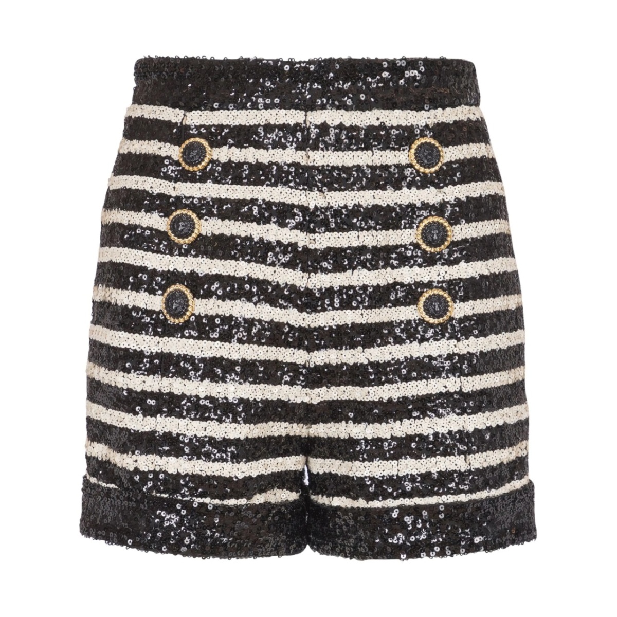 stripe-print rhinestone-embellished shorts