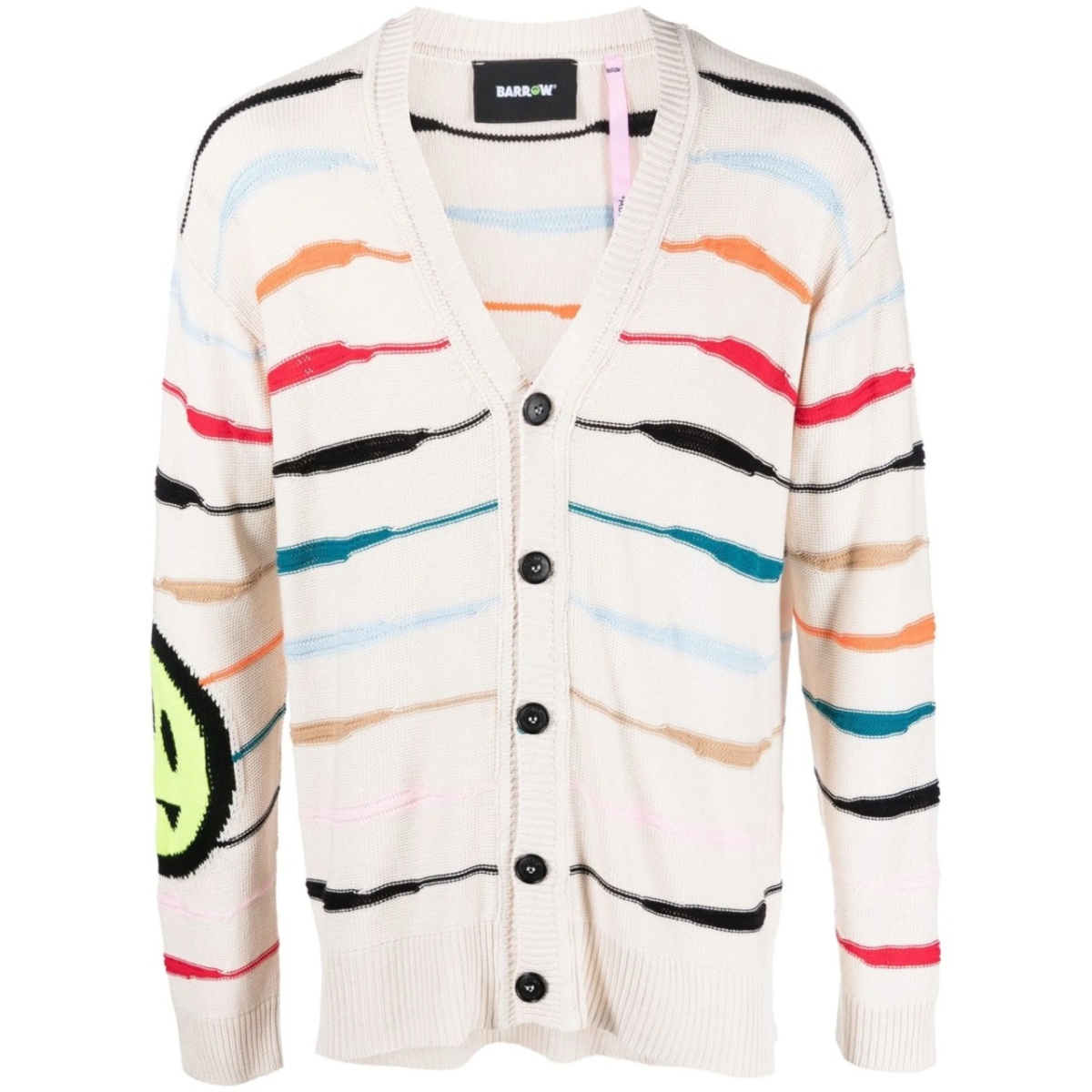 stripe-print V-neck cardigan