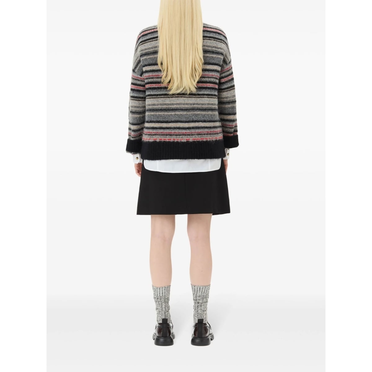 striped buttoned cardigan - Img 4
