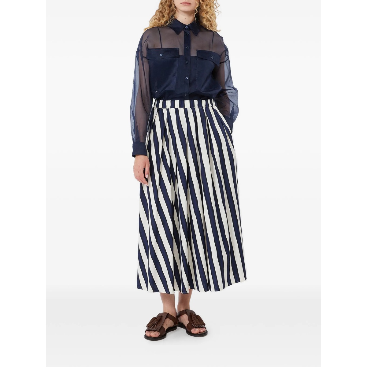 striped midi skirt - Img 2