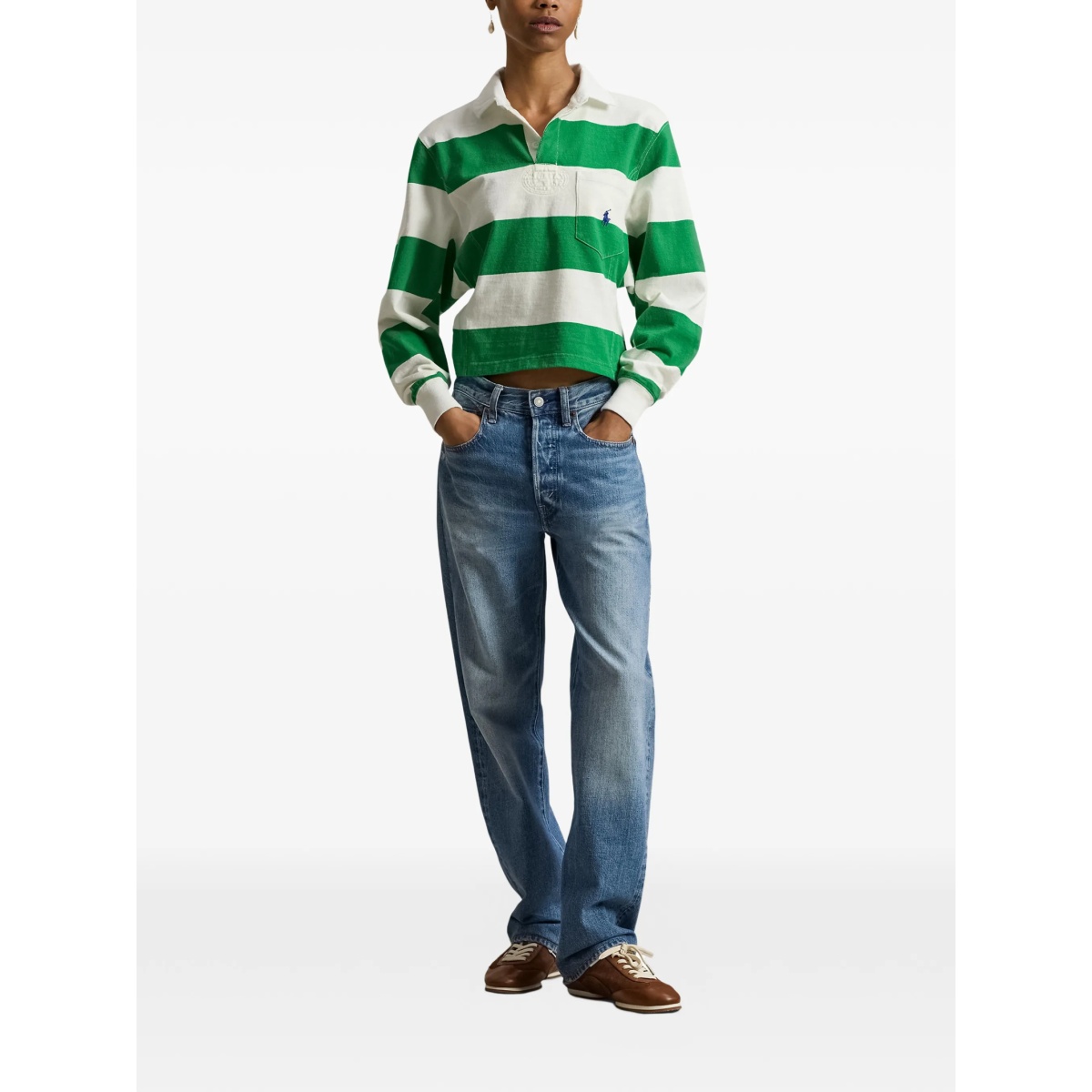 striped patch pocket rugby shirt - Img 2