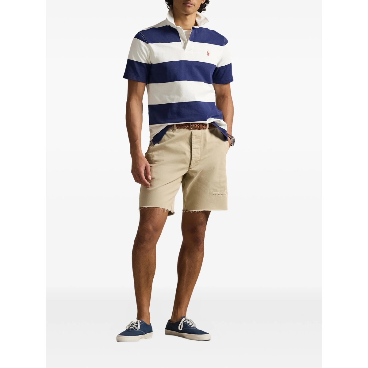 striped short-sleeve polo shirt - Img 2
