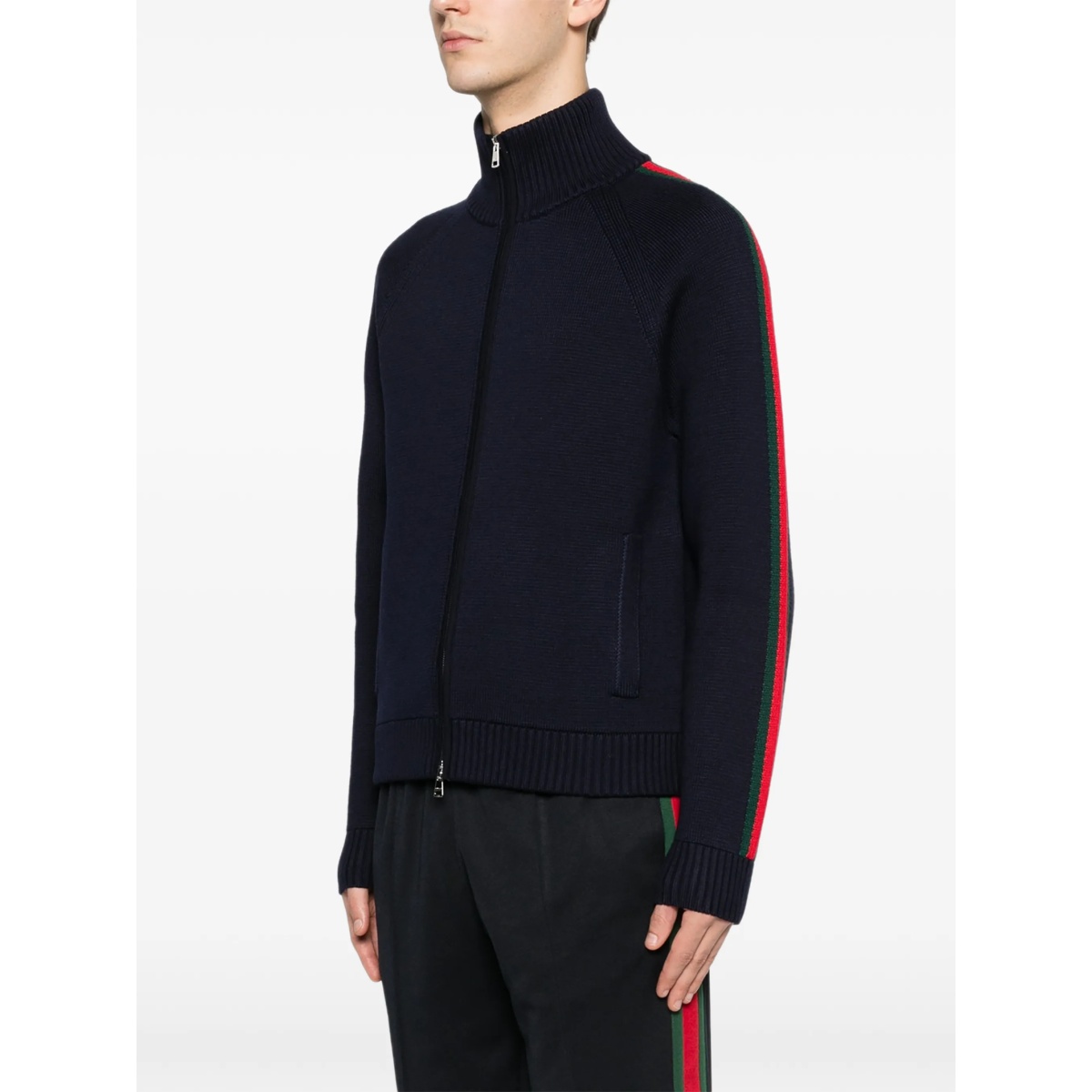 striped zip-up cardigan - Img 3
