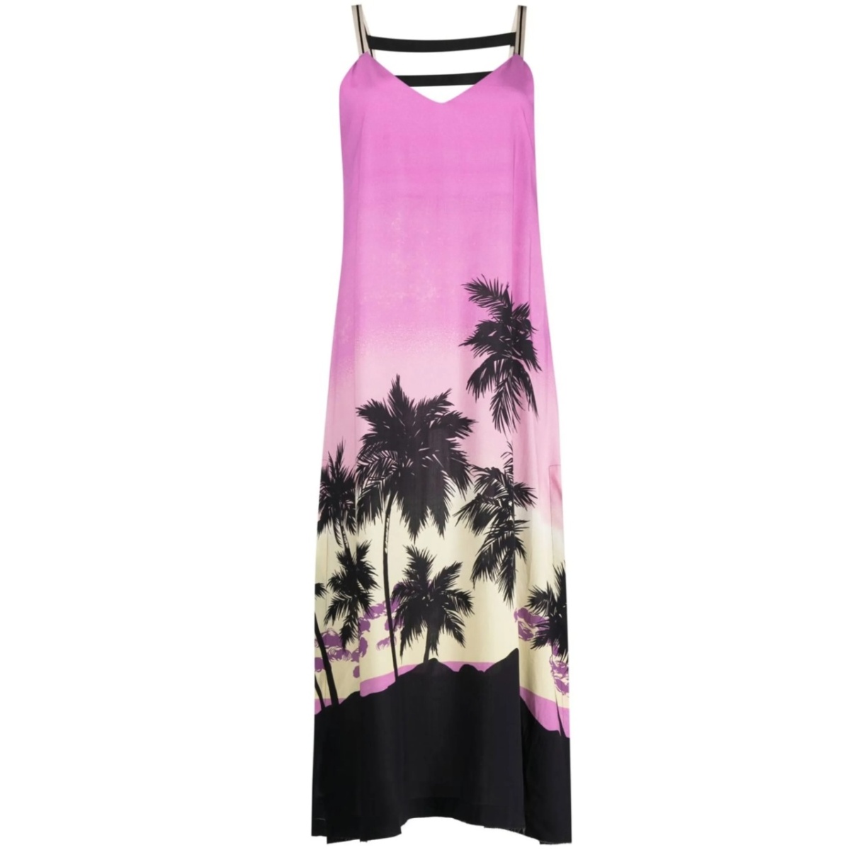 sunset-print midi dress
