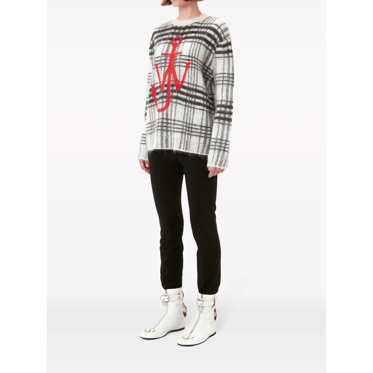 tartan-check crew-neck jumper - Img 3