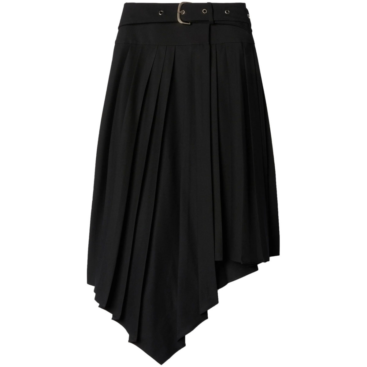 Tech Drill pleated asymmetric skirt