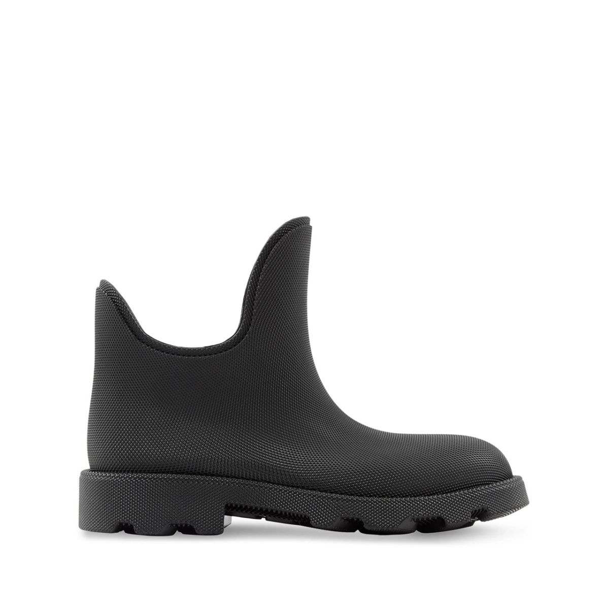 textured-finish round-toe boots