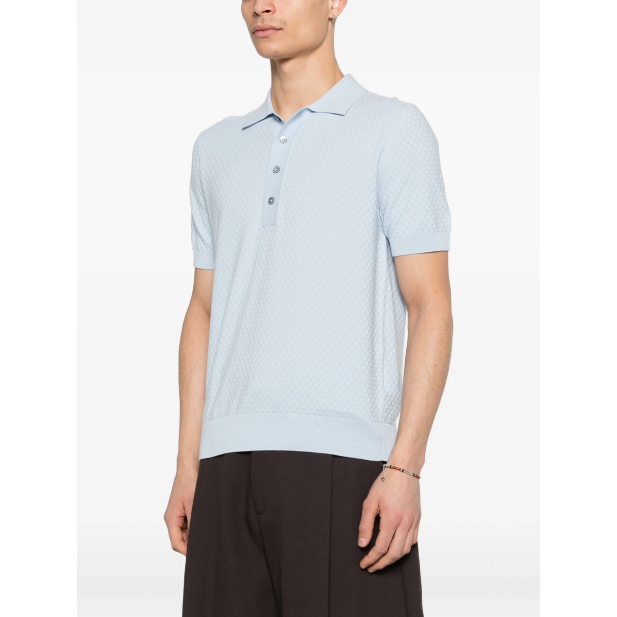 textured polo shirt - Img 3