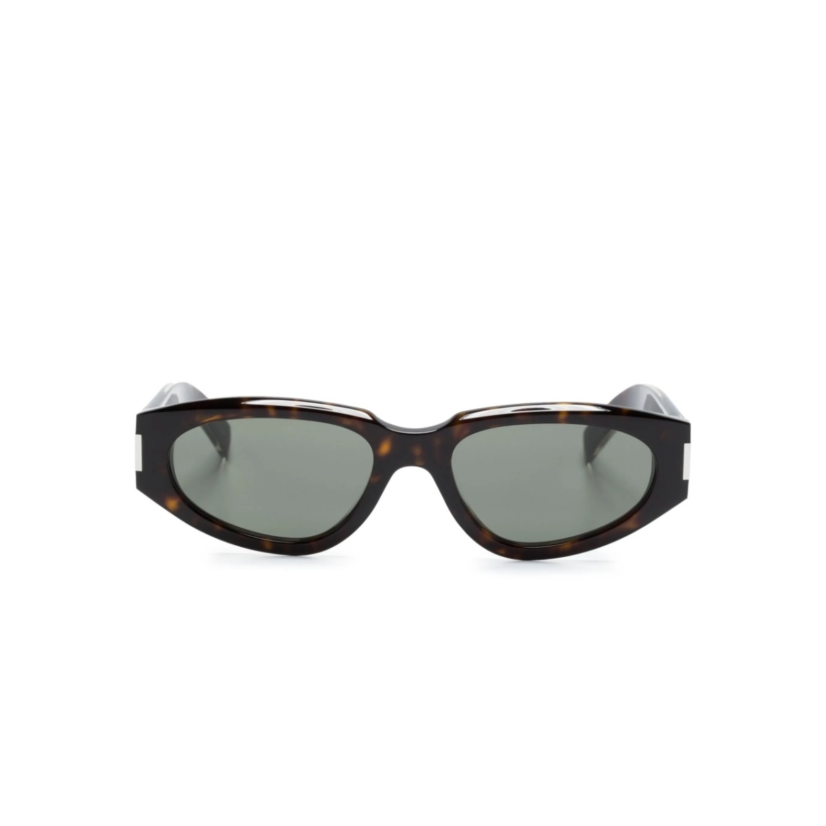 tortoiseshell-effect oval-frame sunglasses