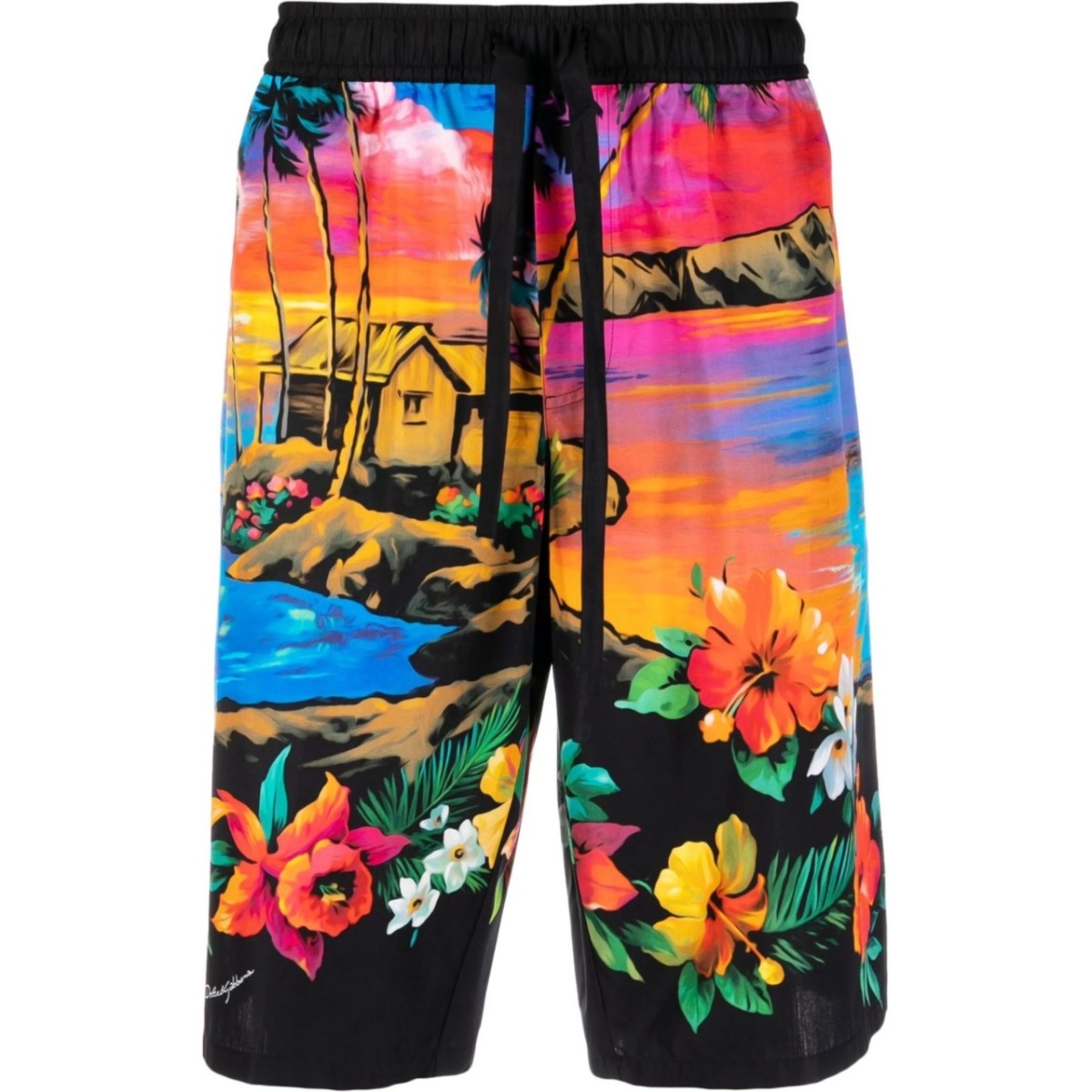 tropical-print Bermuda shorts