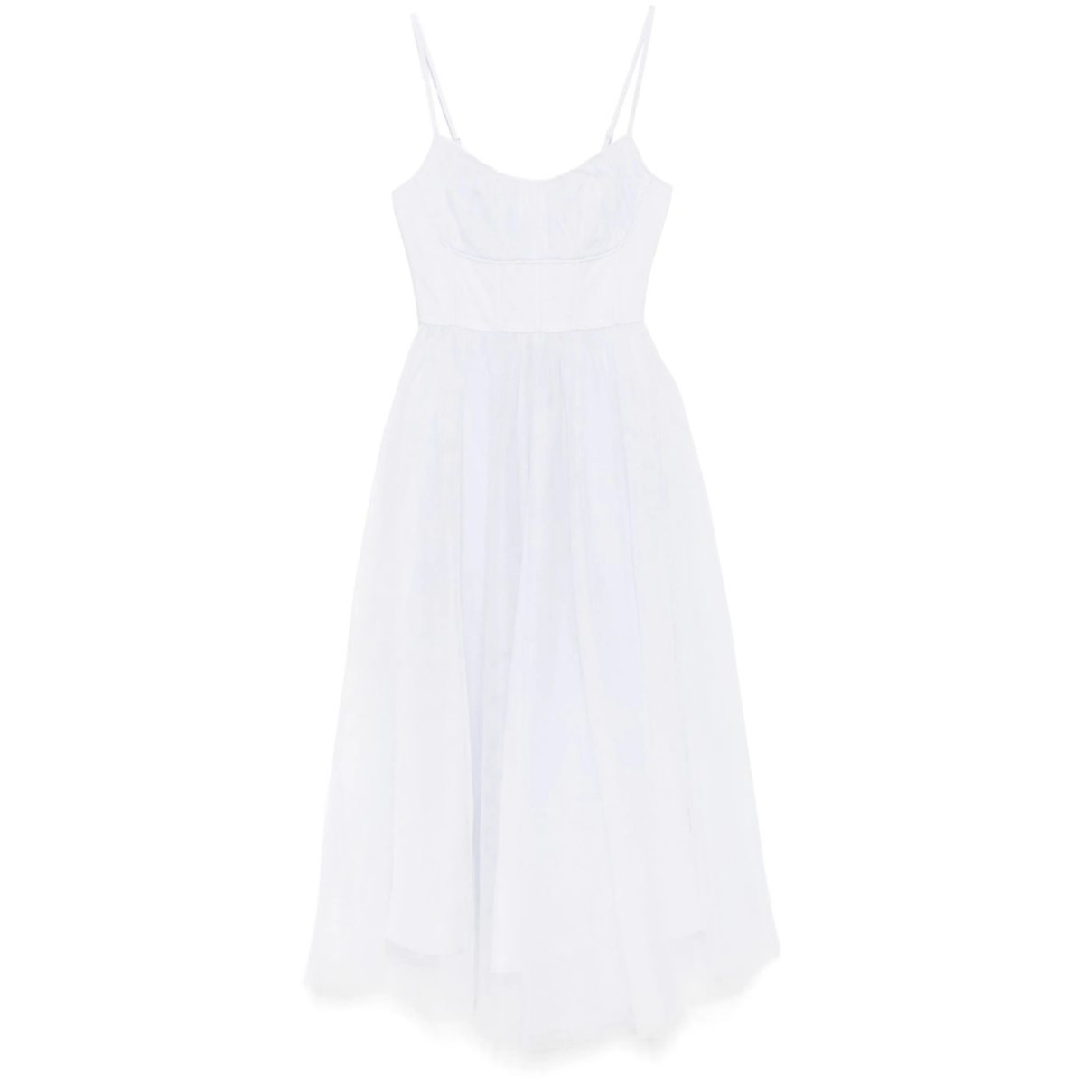 tulle corset midi dress