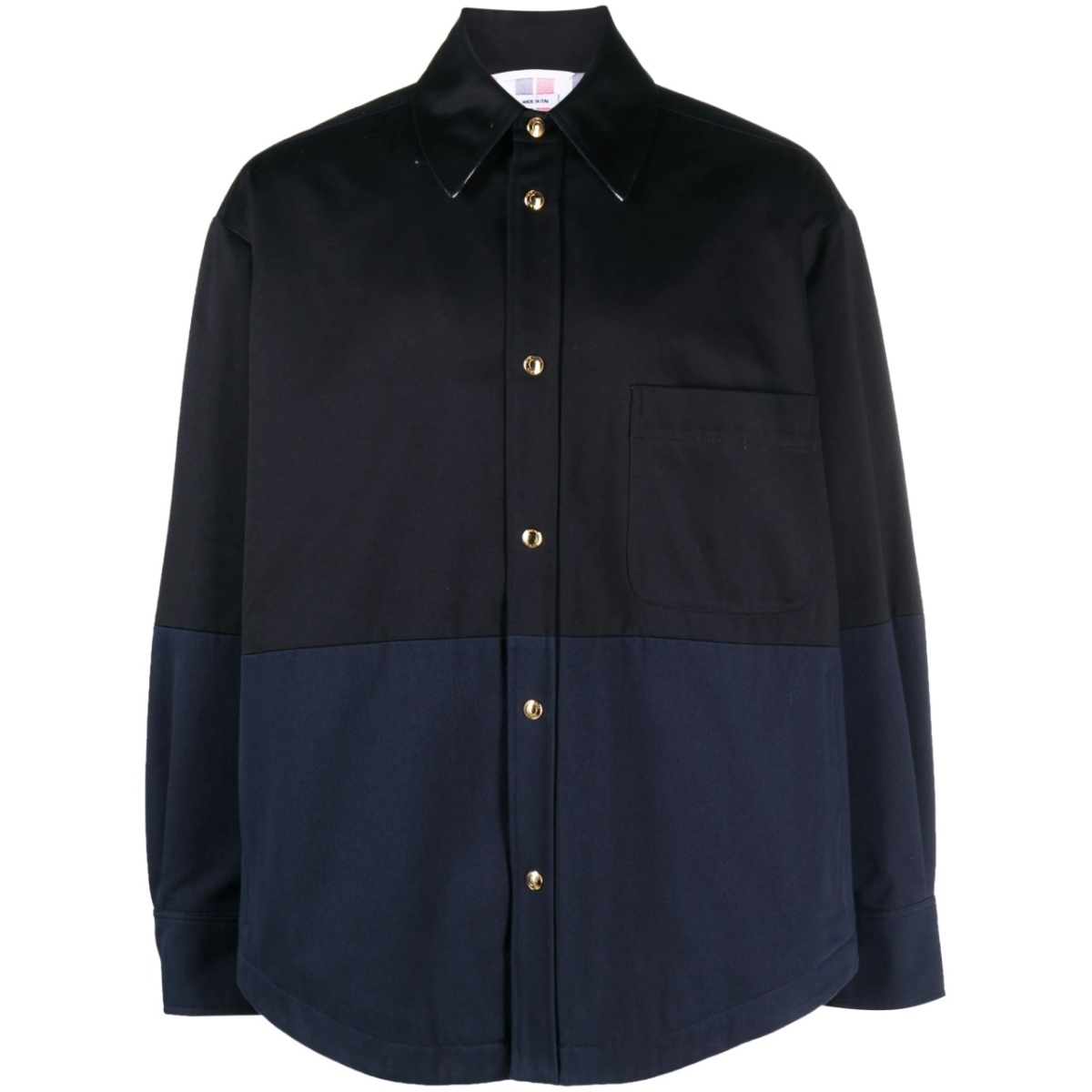 two-tone cotton-gabardine jacket