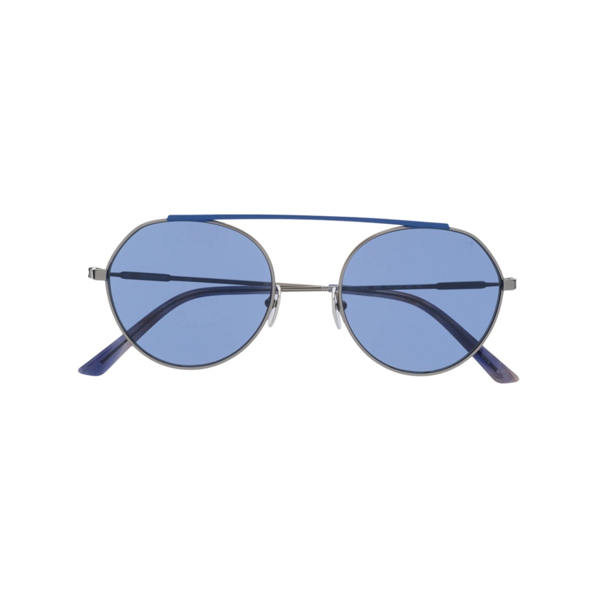 two tone round frame sunglasses