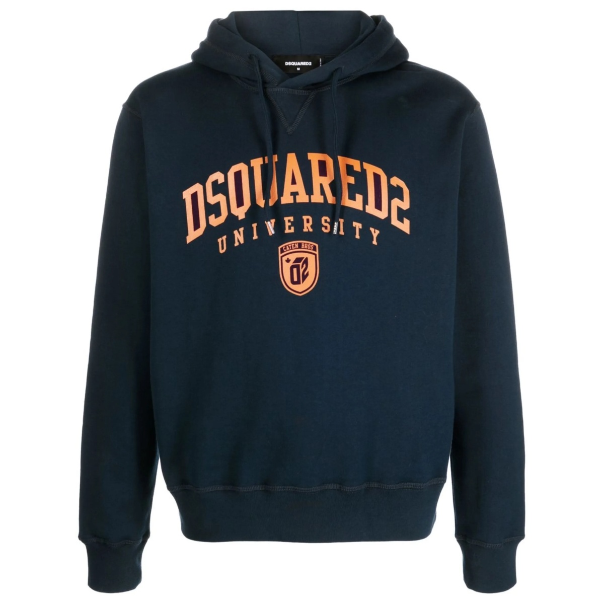 University-print drawstring hoodie