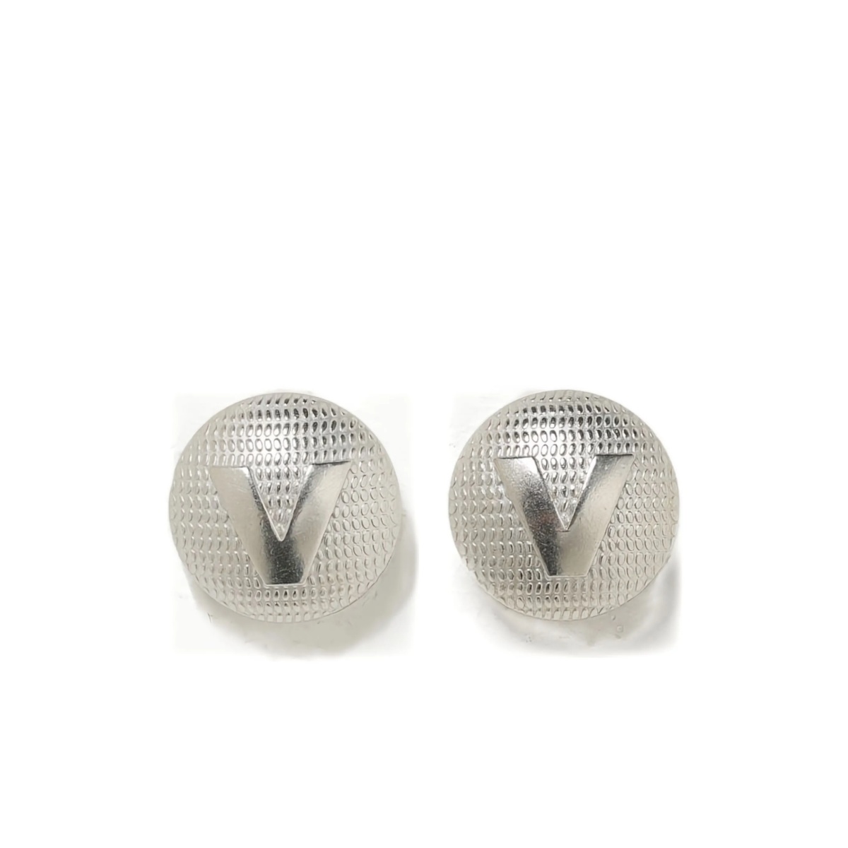 V-button brass earrings