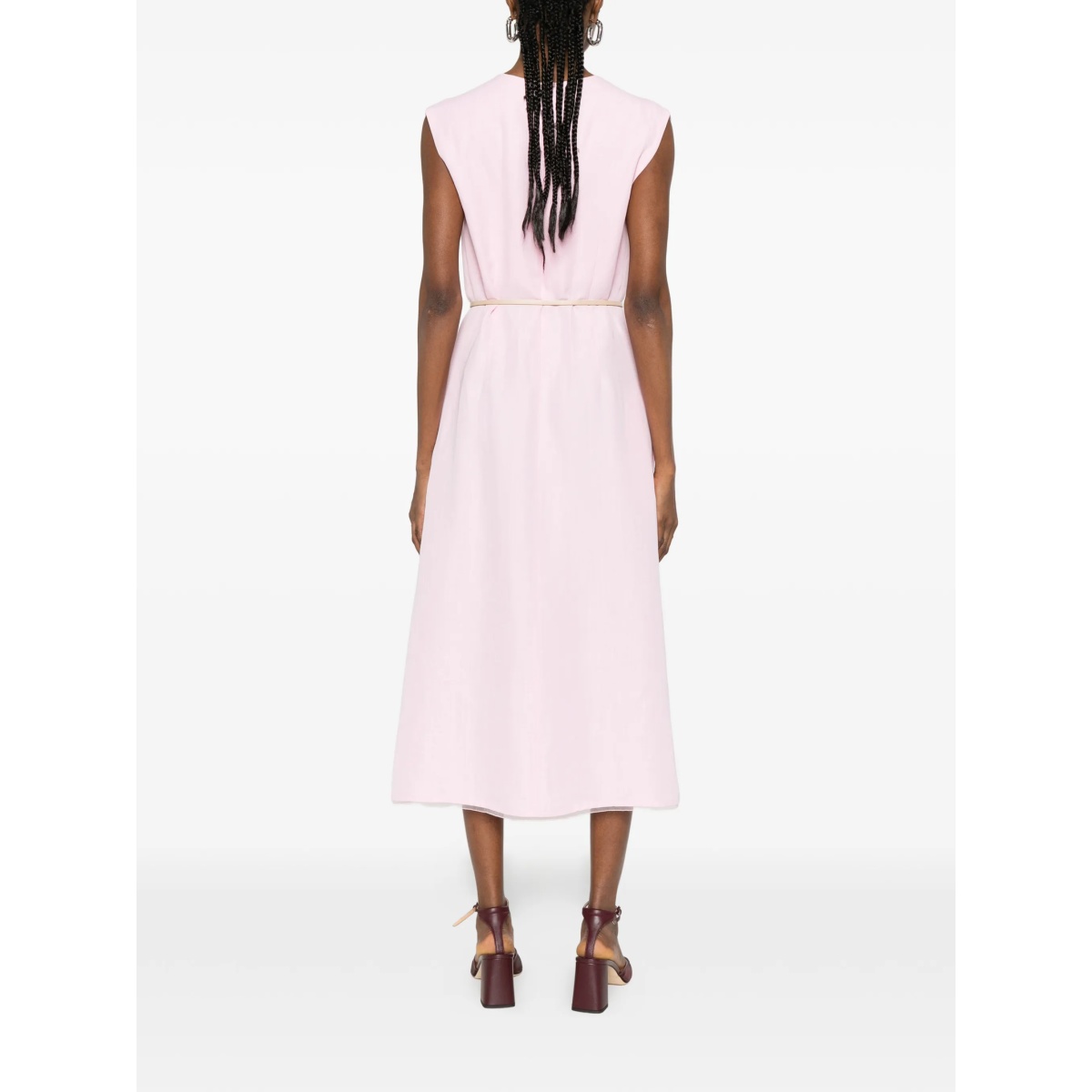 V-neck belted dress - Img 4