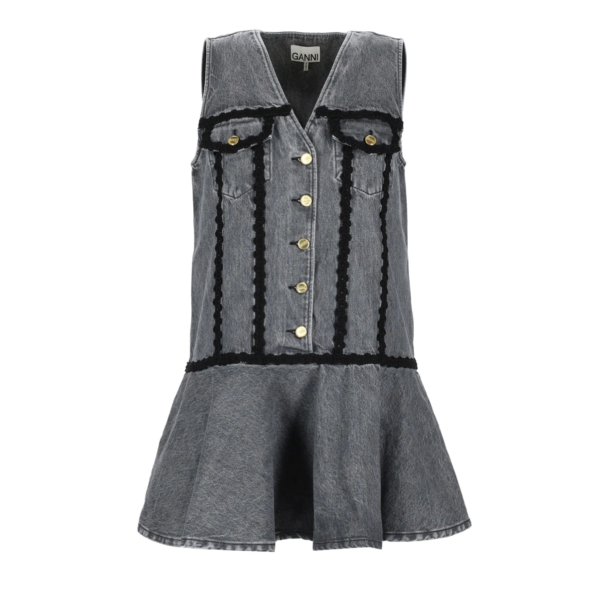 V-neck flounce dress - Img 2
