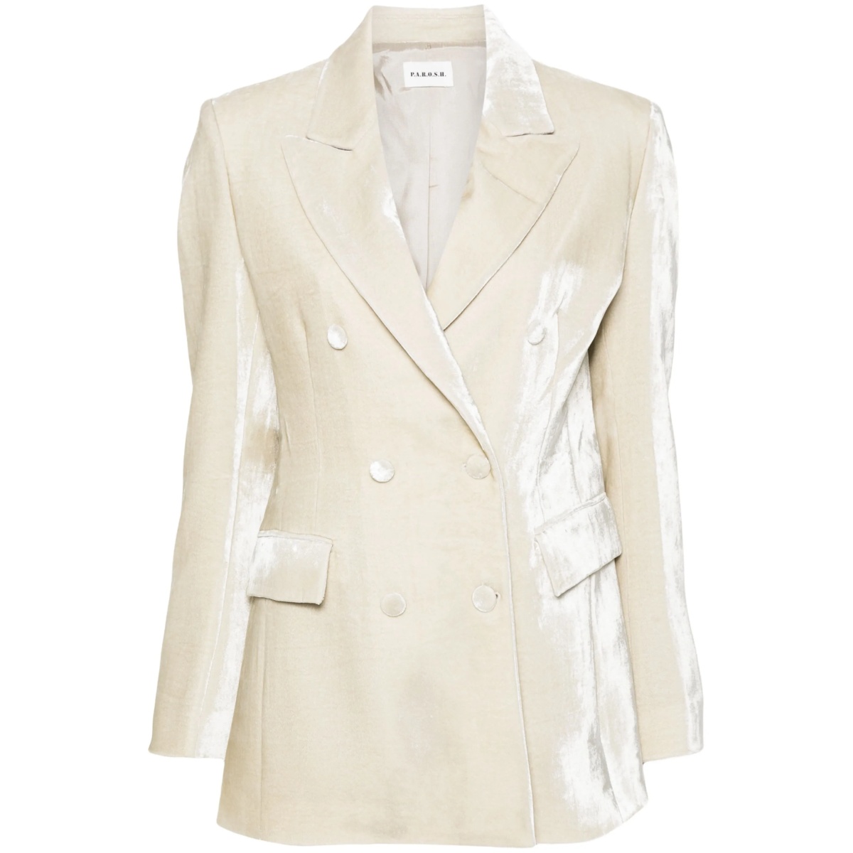 velvet double-breasted blazer
