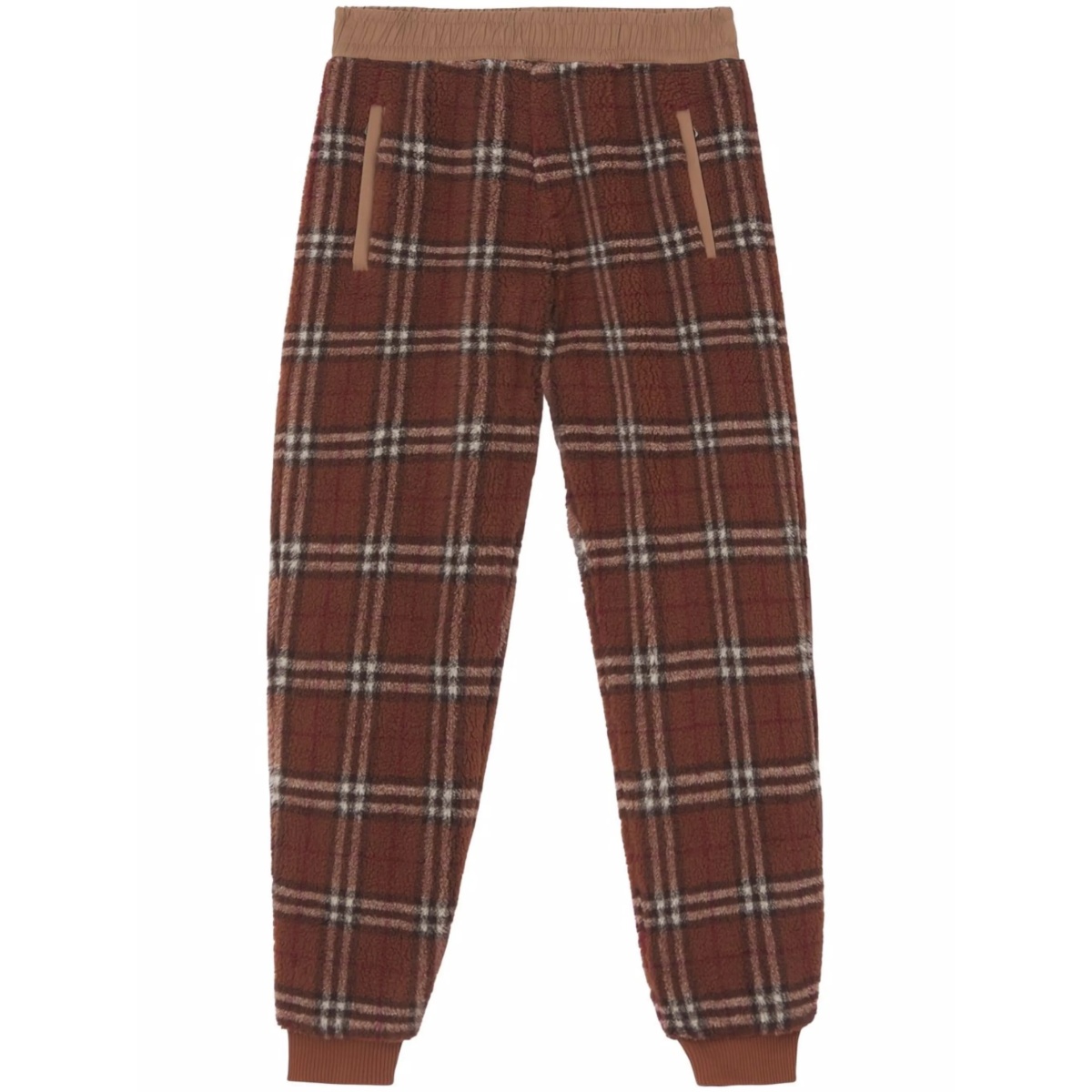 Vintage check fleece jogging pants