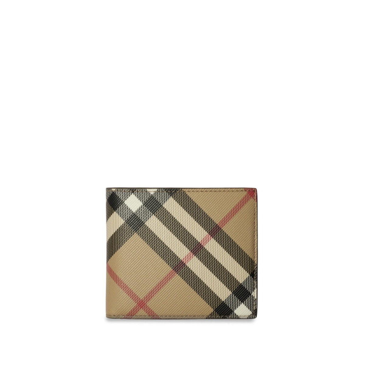 Vintage check-pattern bi-fold wallet