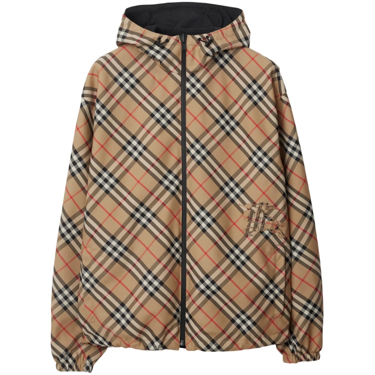 Vintage Check reversible zip-front hooded jacket