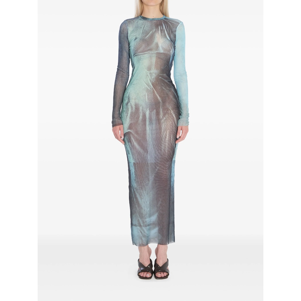 water-print maxi dress