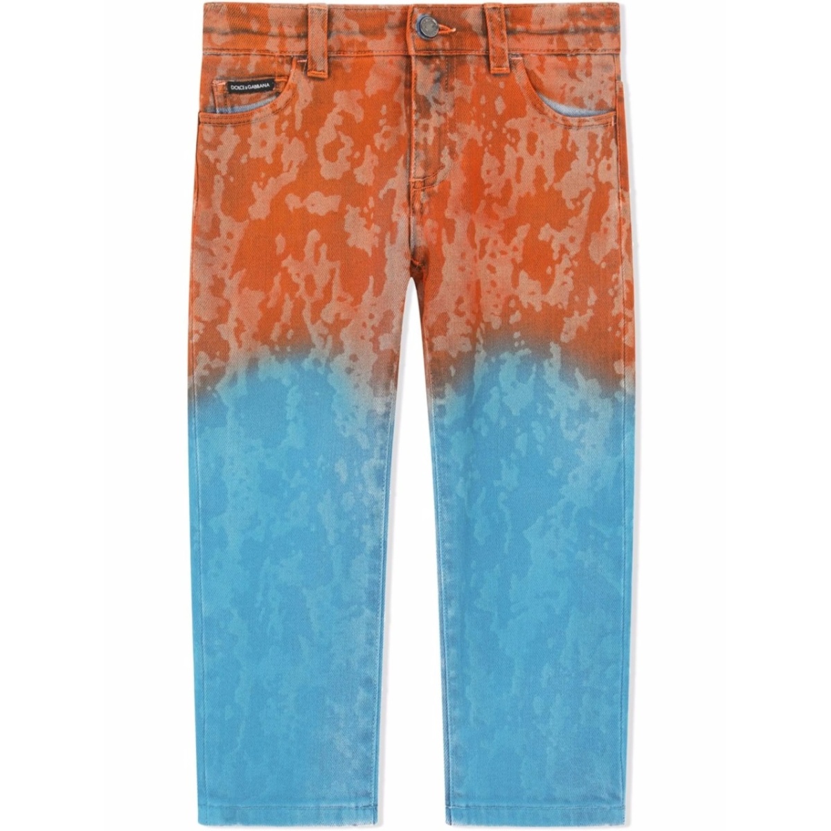wave-effect dip dye jeans