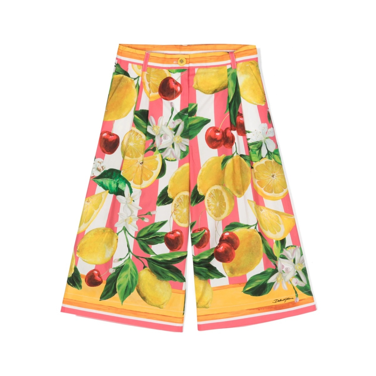 wide-leg lemon-print trousers