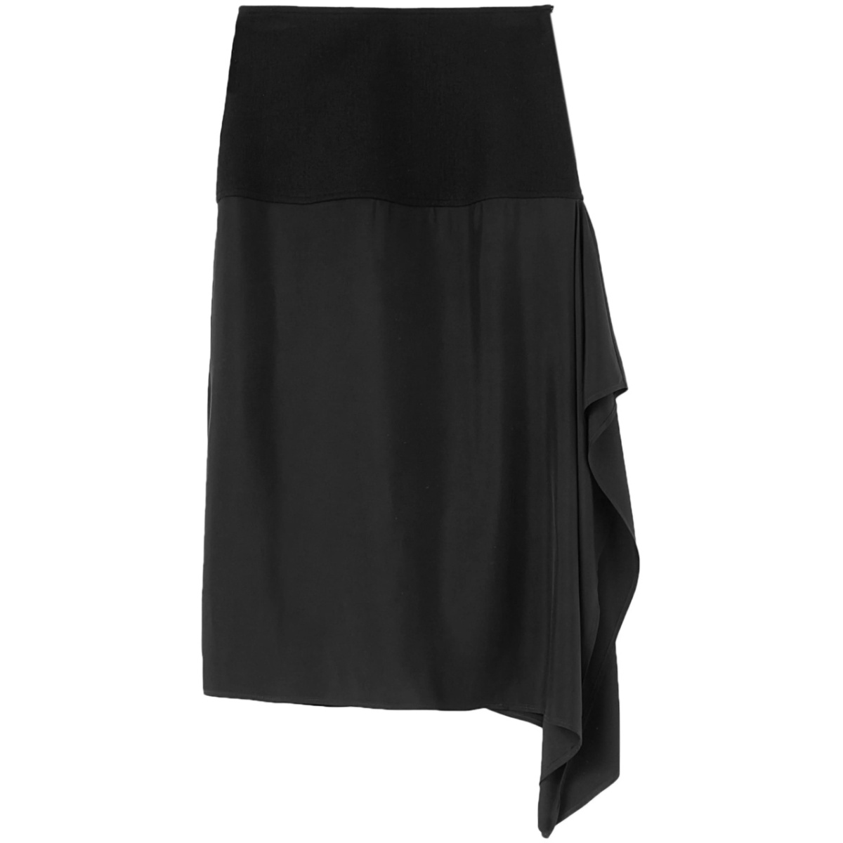wool draped midi skirt
