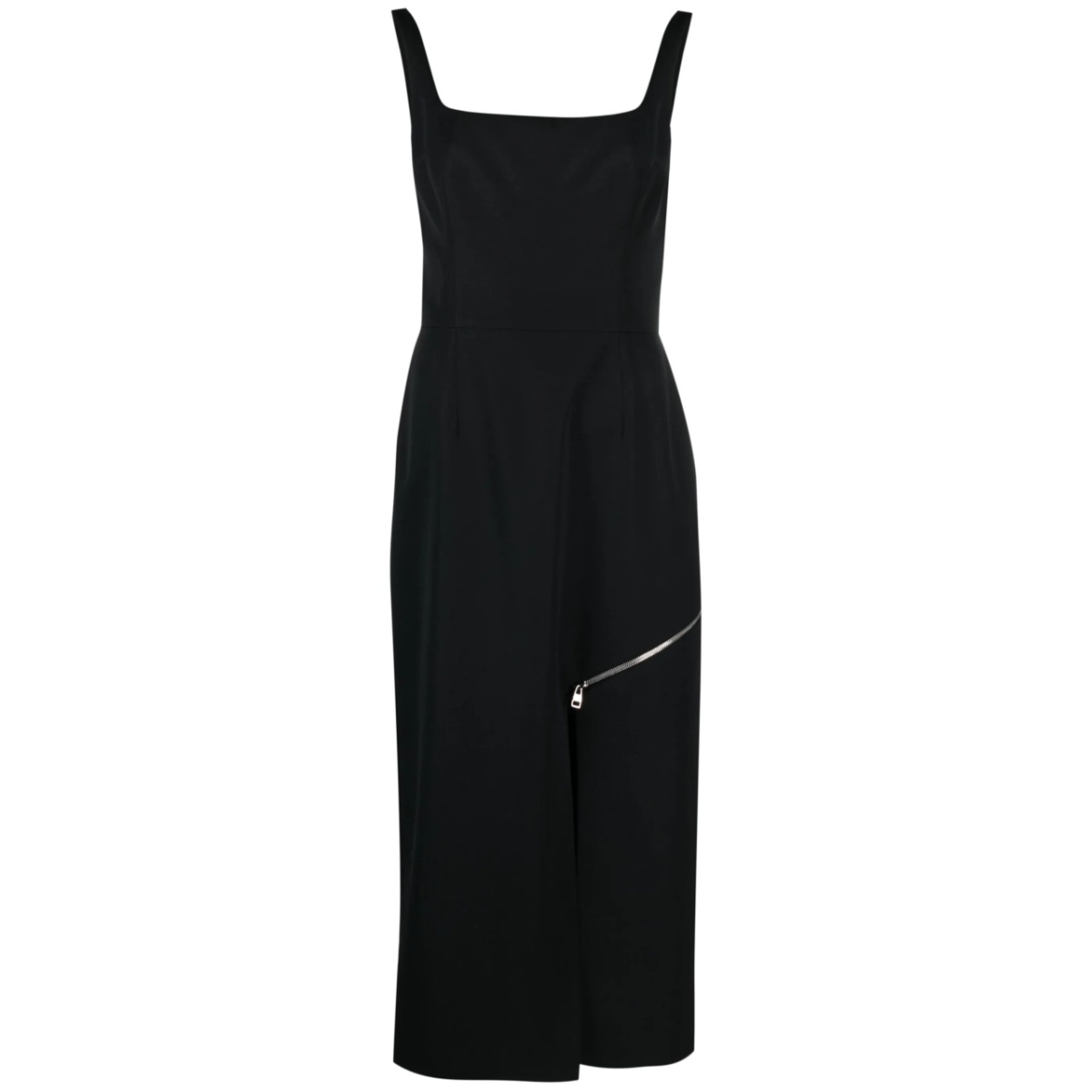 zip-embellished midi dress