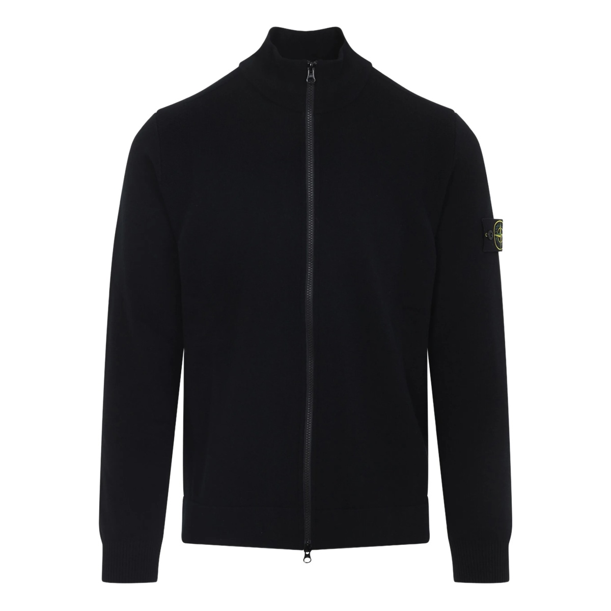 zip-front logo-patch cardigan